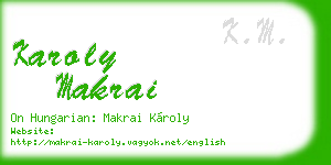 karoly makrai business card